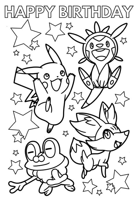 pokemon birthday coloring page|10 Happy Birthday Pokemon Coloring Pages to Print